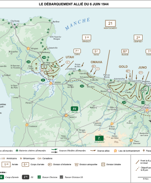 Carte des opérations du Jour J