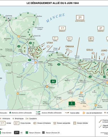 Carte des opérations du Jour J