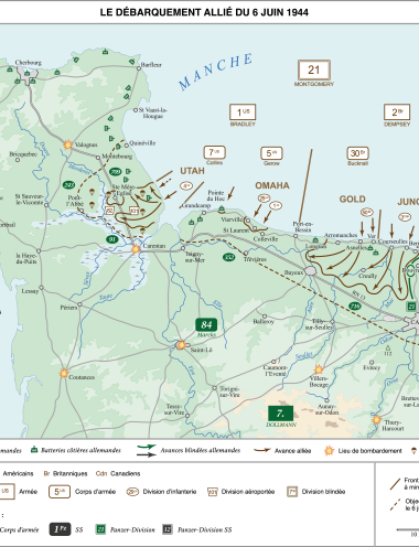 Carte des opérations du Jour J